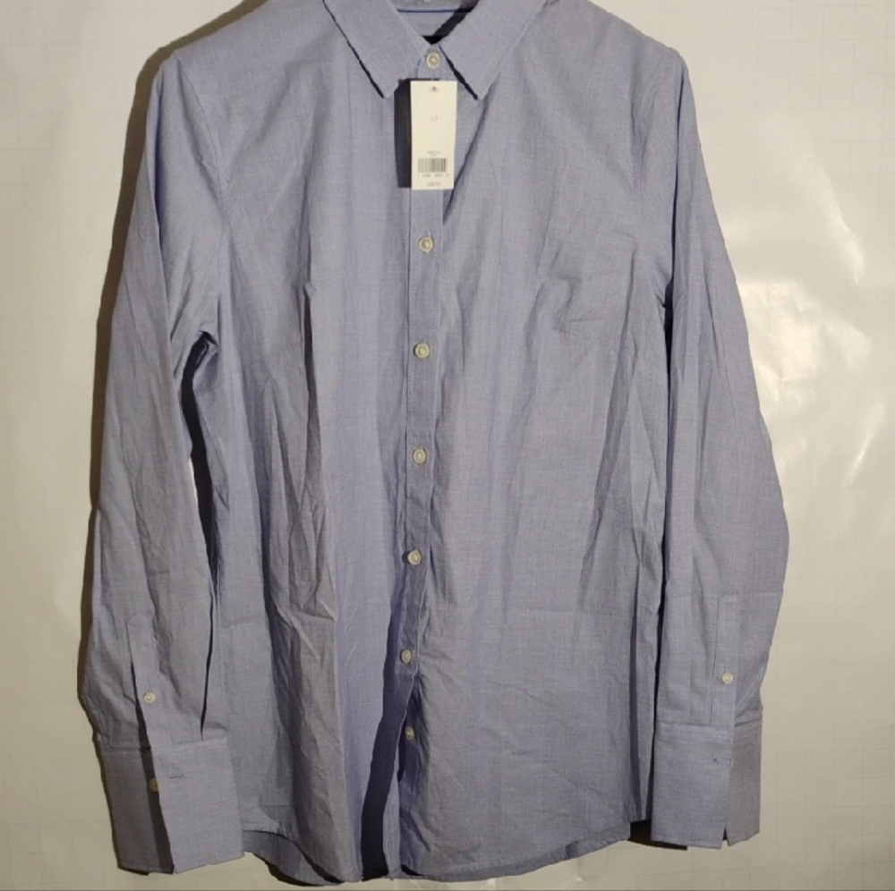 NWT WOMEN'S Blue Button-Up Shirt Size 10